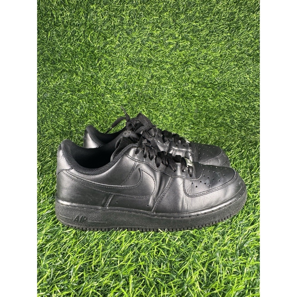 Nike Air Force 1 Low Black Leather Mens Athletic Sneakers 315122-001 Size 8.5
